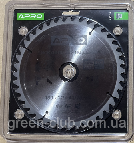 Диск пиляльний для дерева 180х32 (30) х 40Т APRO 830139, фото 1