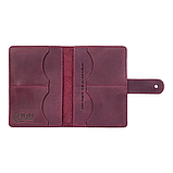Шкіряне портмоне для паспорта/ ID документів HiArt PB-03S/1 Shabby Plum "Buta Art", фото 5