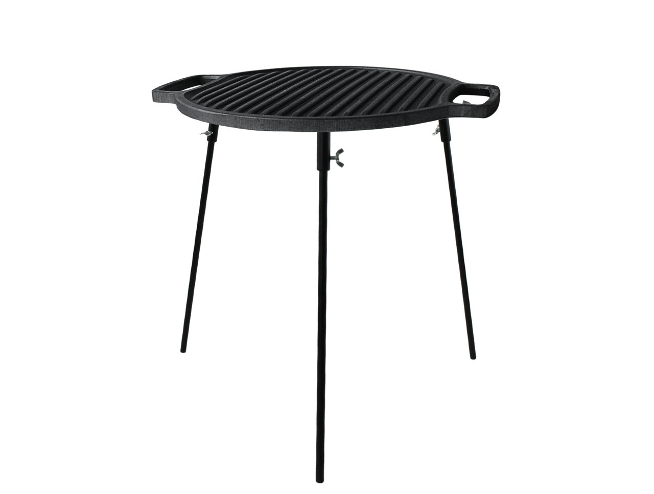 Плато чавунне двохстороннє кругле гриль Ø 360 мм з підставкою