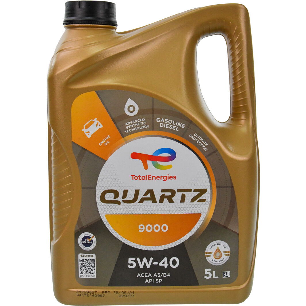 Моторне мастило Total quartz 9000 5w-40 5 л.