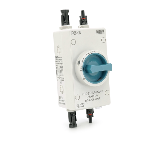 Ручний вимикач Risin, 1000V, 32A, 1St, IP66, вхід верх-низ, Grey
