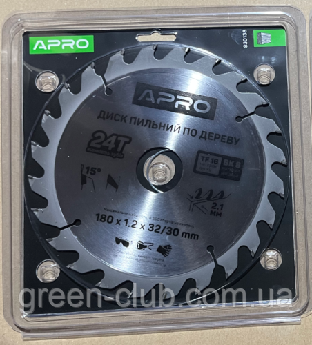 Диск пиляльний для дерева 180х32 (30)х24Т APRO 830138, фото 1