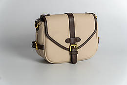 Шкіряна мала сумка жіноча, беж