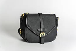 Шкіряна мала сумка жіноча, чорна