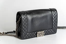 Шкіряна мала сумка жіноча, чорна