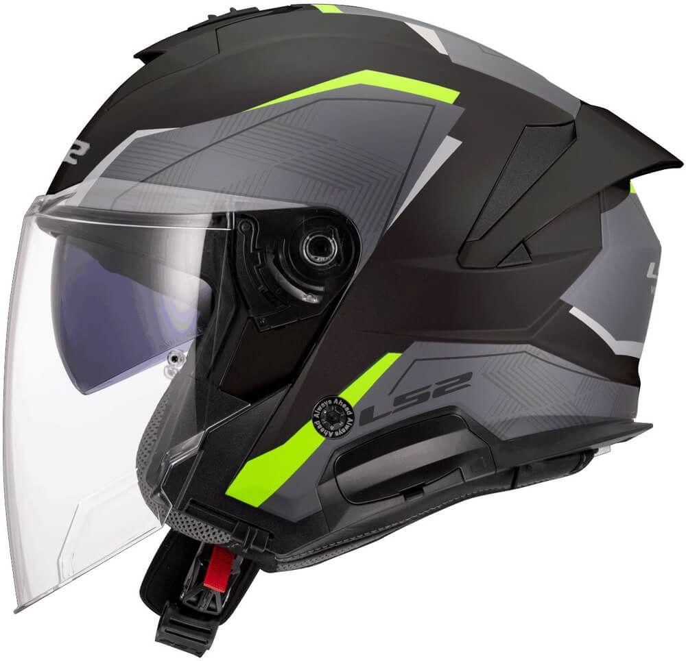 Мотошлем LS2 OF618 Verso II Air Black H-Vis Yellow