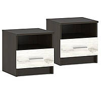 Комплект 2шт Сучасна маленька приліжкова тумба 40 см з шухлядою венге в спалюню Араміс Мебель Сервіс