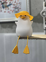 Дитячий силіконовий нічник RGB "Качка в капелюсі" підставка під телефон акумуляторний нічник з таймером