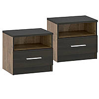 Комплект 2шт Сучасна вузька приліжкова тумба 50 см з шухлядою в спальню дуб апріл Вероніка Мебель Сервіс