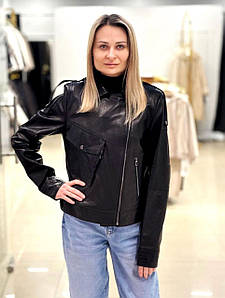 Жіноча куртка косуха з натуральної шкіри