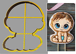 Пластикова вирубка "BABY хлопчик", 12 см