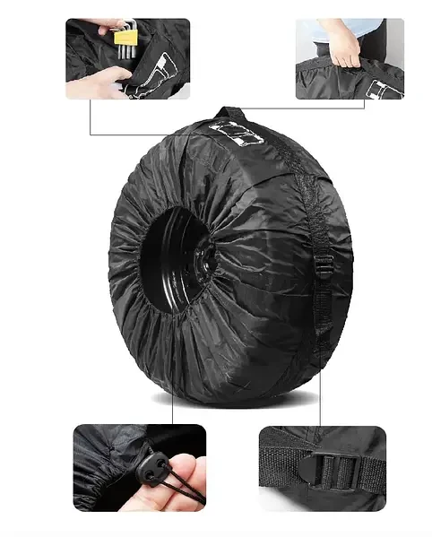 Комплект чохлів для коліс Black "S" 4 шт R15-R18