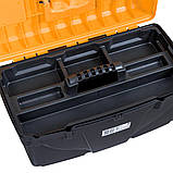 Ящик для інструментів із поліпропілену GERTU GTOOLBOX BP чорно-жовтогарячий 53X31X27, фото 5