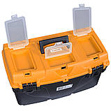 Ящик для інструментів із поліпропілену GERTU GTOOLBOX BP чорно-жовтогарячий 53X31X27, фото 7