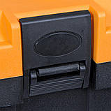 Ящик для інструментів із поліпропілену GERTU GTOOLBOX BP чорно-жовтогарячий 53X31X27, фото 9