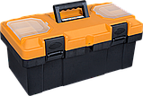 Ящик для інструментів із поліпропілену GERTU GTOOLBOX BP чорно-жовтогарячий 53X31X27, фото 2
