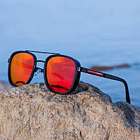 Окуляри для водіння Поляризовані сонцезахисні KDEAM Shield TR90 для риболовлі з тканинним чохлом Чорні з червоними лінзами