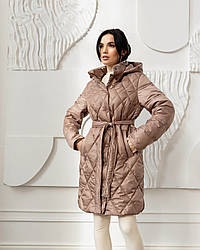 Куртка весняна з капюшоном біопух