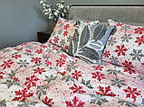 Постільна білизна фланель Сніжинки сірі, фото 5