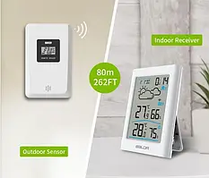 Цифрова метеостанція / Baldr WS0341WH1 з батарейками / (119х80 мм) Білий