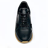 Чоловічі шкіряні кросівки чорного кольору зі вставками з замші  Zlett 6137 розмір 40, фото 3