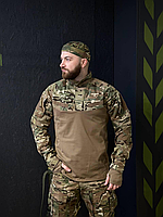 Армейская тактическая мужская рубашка убакс мультикам нато весна/осень для военнослужащих, Ubacs multicam зсу