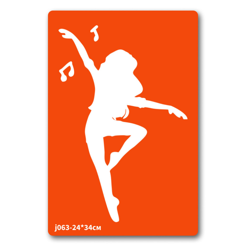 Трафарет для біо-тату Балет-2 j063-24*34см, розмір 24 х 34см, фото 1