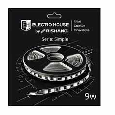 LED стрічка ElectroHouse Simple SMD2835 120шт/м 9W/м IP33 24V 3000K EH-STR1RS24