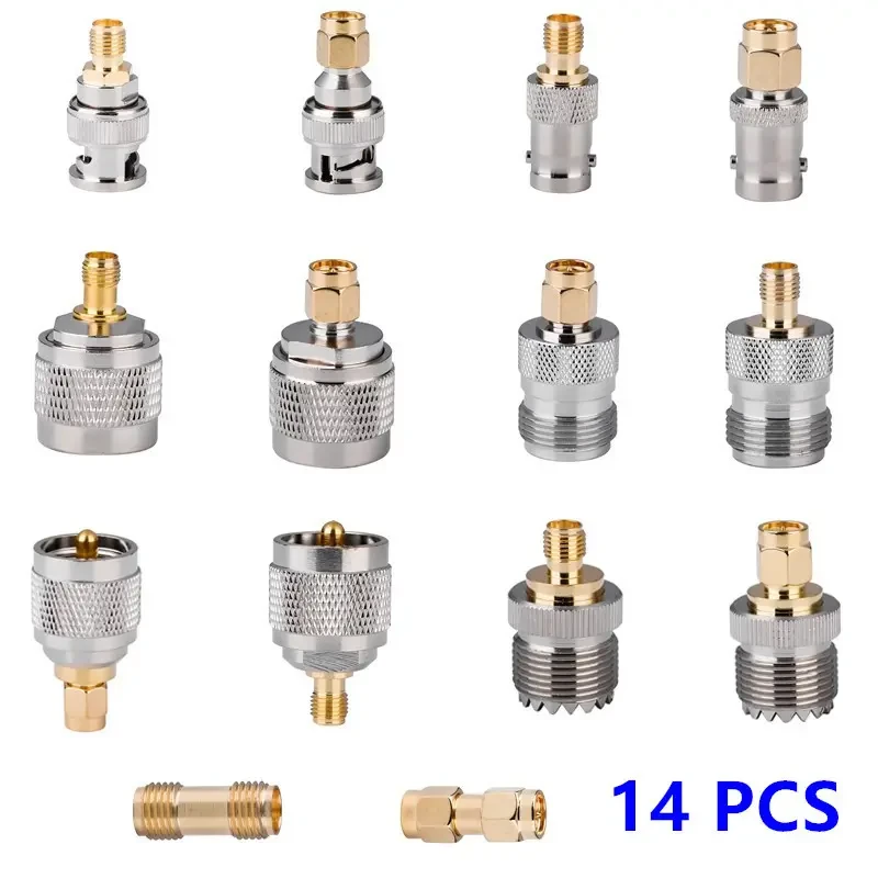 Перехідник антени sma n-type BNC PL259 SO239 Набір з 14 перехідників для під'єднання антен, фото 1