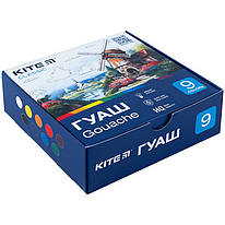 Гуаш 9 кольорів по 20 мл Kite Classic K-072, 67687