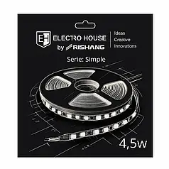 LED стрічка ElectroHouse Simple SMD2835 60шт/м 4.5W/м IP33 12V 3000K EH-STR1RS12