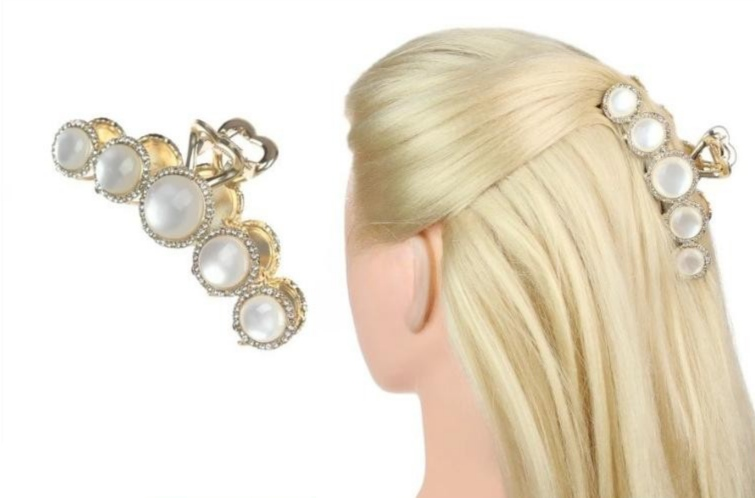 Заколка для волосся метал з камінням Zaya золото сталь 10,5 см (1-204230)