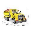 Ігровий набір будівельної техніки конструктор 605 деталей Вантажівка самоскид Екскаватор навантажувач і 2 фігурки, фото 4
