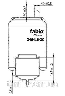 Пневморесора підвіски з металевою склянкою 4570NP03, фото 1