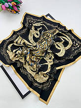 Шовкова хустка Вежа 90*90 см чорна