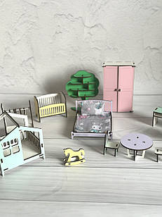 Набір меблів для ляльок LOL (25 предметів + ​​постільний набір)