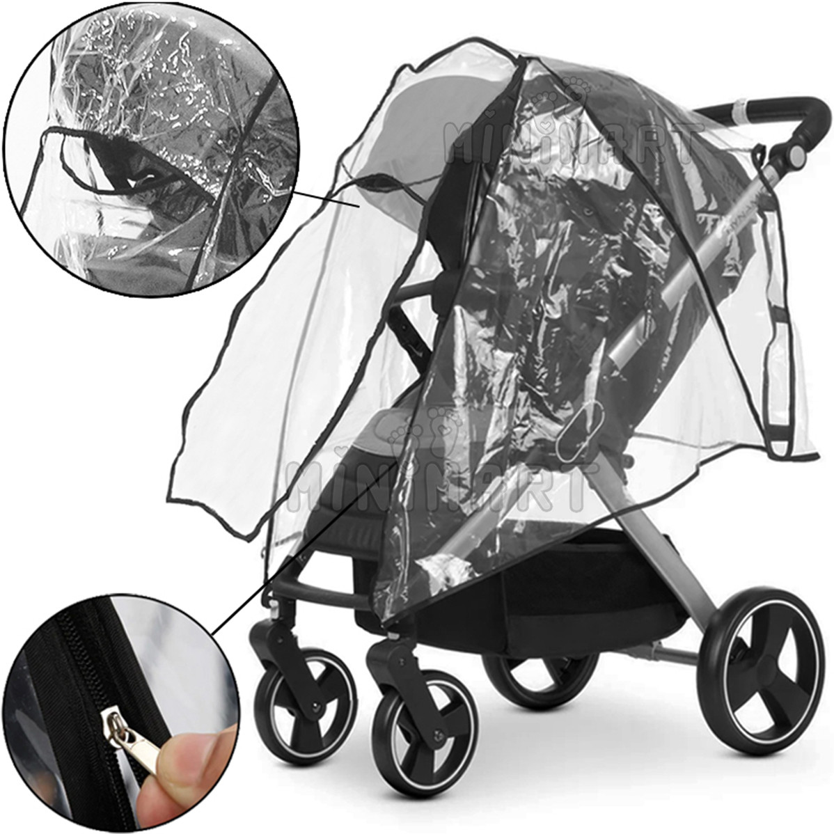 Дощовик для Cybex універсальний на блискавках з вікном для прогулянкової коляски (3967ПРЗД)