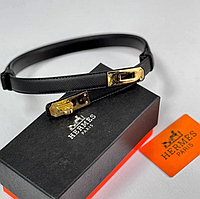 Жіночий шкіряний ремінь Hermes Гермес (280-1) чорний