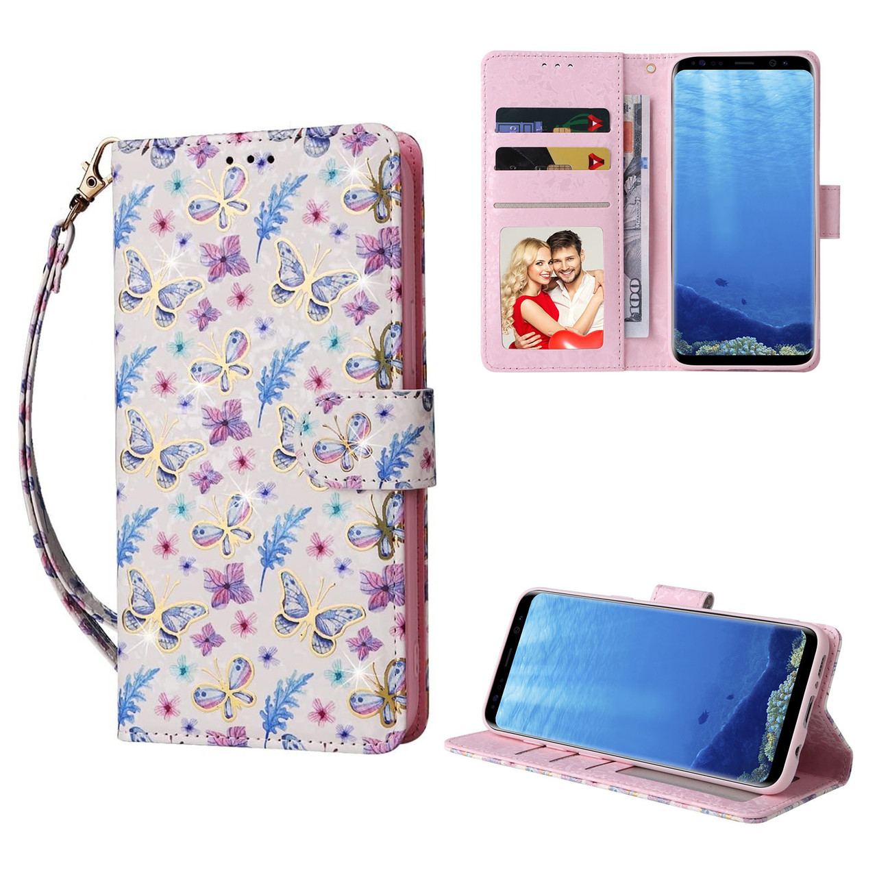 Чохол-книжка Color Book Leather для Samsung Galaxy S8 Butterflies