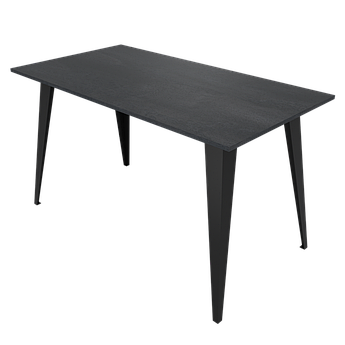 Стіл обідній Неман ДІЛ Вугільний камінь 18 мм/Чорний