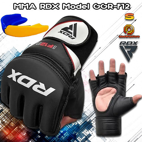 Рукавички для ММА змішаних єдиноборств рукопашного бою чорні RDX Model GGR-F12 розмір S, фото 1