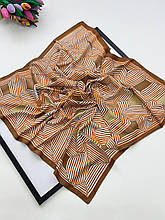 Шовкова хустка Берта 90*90 см коричнева