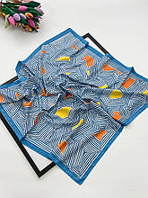 Шовкова хустка Берта 90*90 см синя