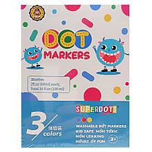 Дитячі крапкові маркери 35506, 3 кольори по 60 мл