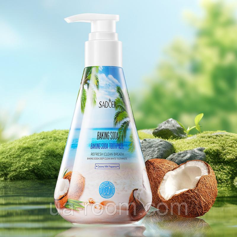 Зубная паста гелевая отбеливающая с содой Baking Soda Toothpaste Sadoer, 220 мл.