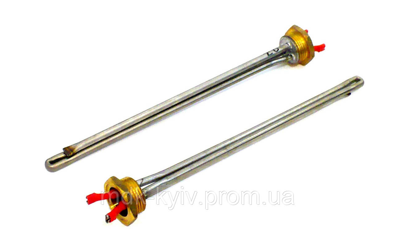 ТЕН 1.2 кВт для алюмінієвого/сталевого радіатора, різь 1" права, гайка латунна вузька, Україна, фото 1