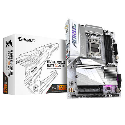 Материнська плата Gigabyte B650E Aorus Elite X AX Ice Socket AM5, фото 1