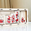 Подарунковий набір "Квіти" (білий колір): органайзер, підсвічники та підставка для телефону, фото 5