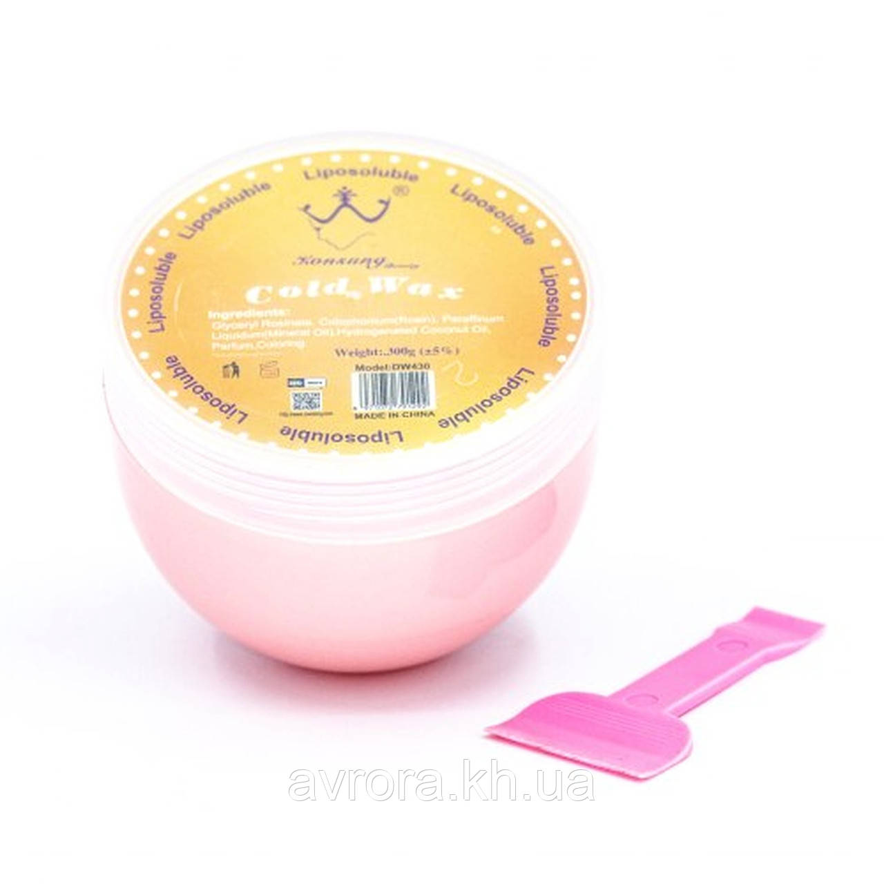 Холодний віск Pink 300 г зі шпателем для депіляції