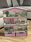 Дерев'яний ляльковий будинок для LOL з ящиками та укомплектований меблями, фото 5